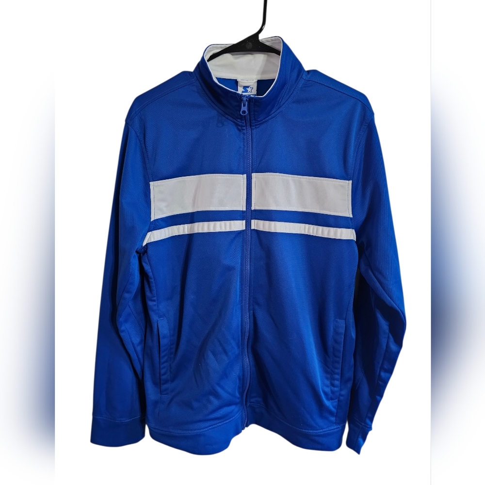 Starter Mens Blue Track Jacket Medium Full Zip Athletic Streetwear Retro Vintage - Picture 2 of 7